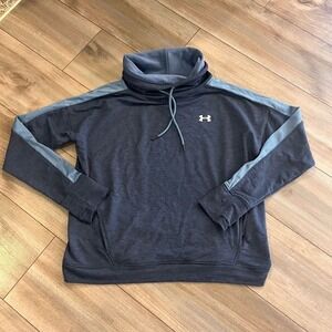 Under Armour Blue Scuba Neck Athletic Hoodie Women Large‎
